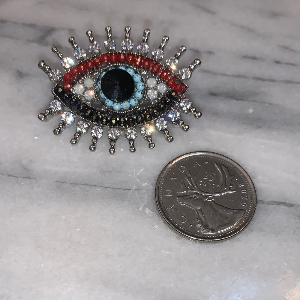 Evil Eye Sparkly Brooch - Picture 2 of 3